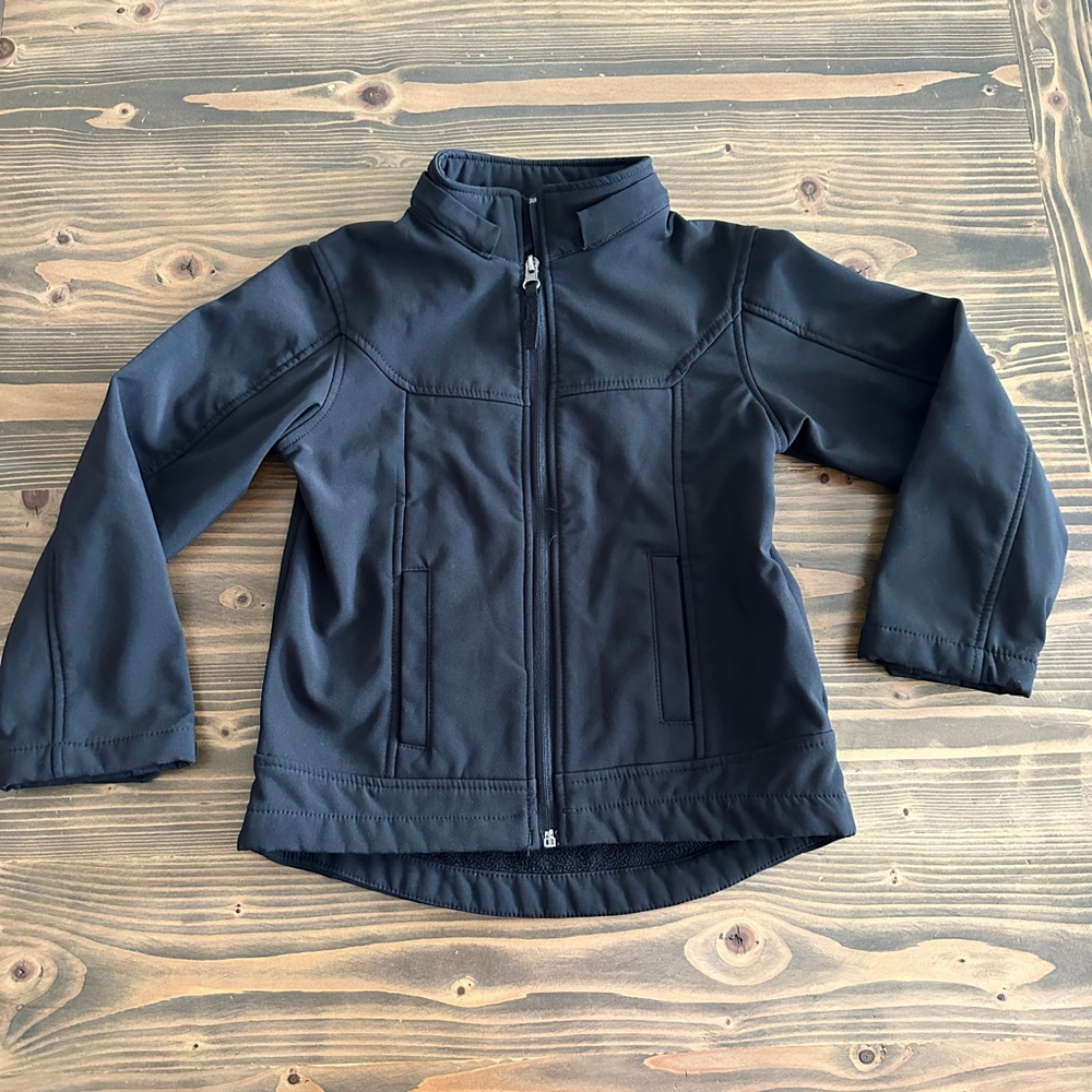 Boys Jumping Beans Softshell Jacket Size 5/6 Black Fleece-Lined Outerwear